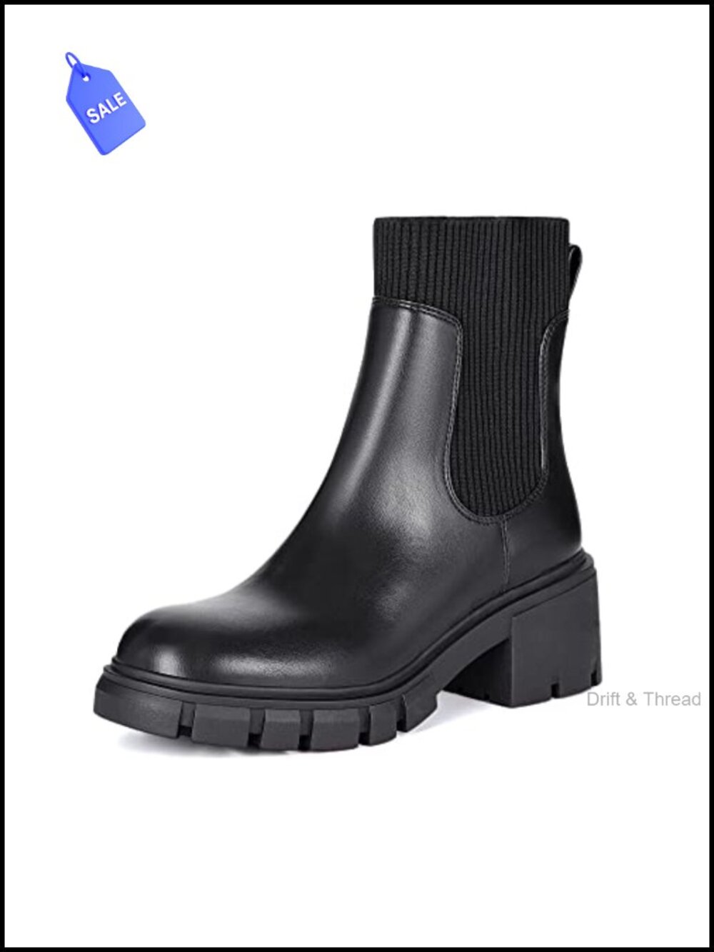 Leather Chunky Platform Chelsea Ankle Boots